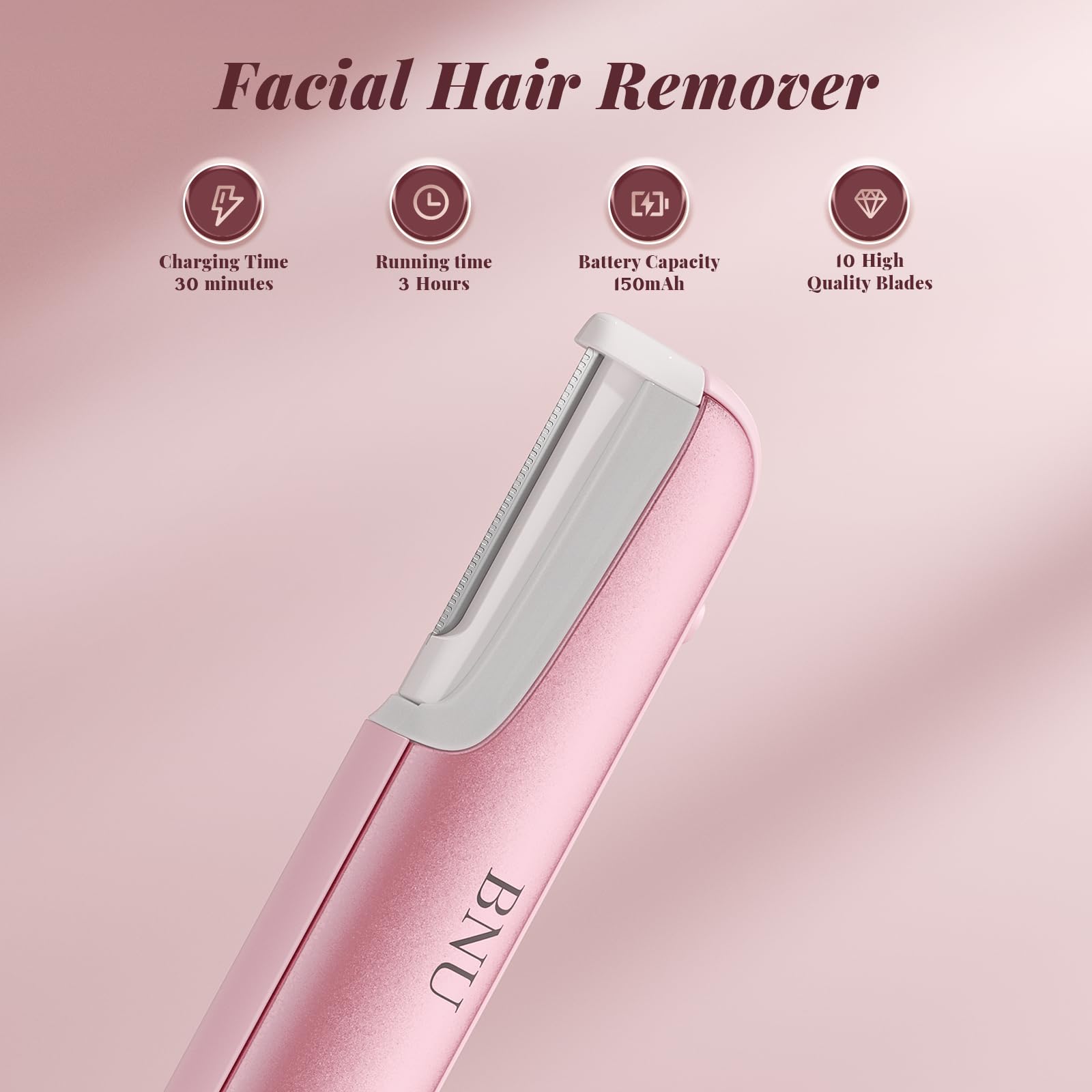 BNU waterproof USB-rechargeable razor for wet or dry use.