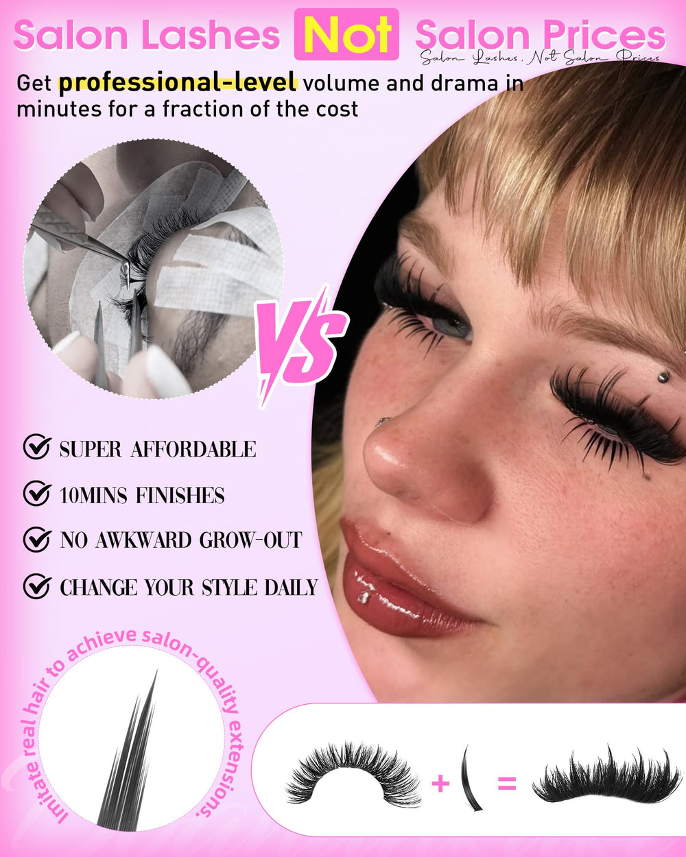 Boahankuke 100D mink bottom lashes 5-7mm for subtle lower definition
