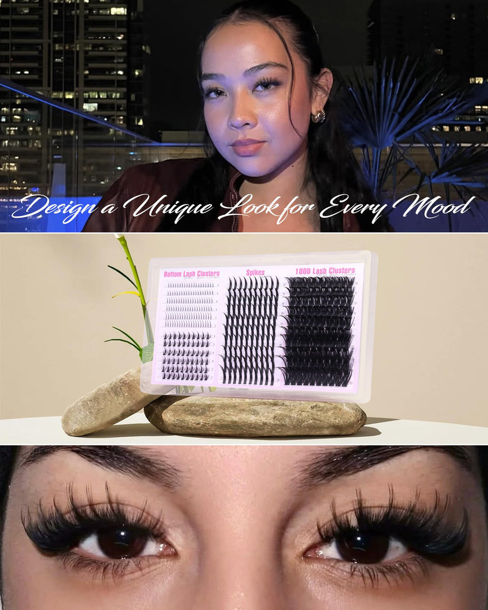 Boahankuke 380pcs lash clusters mixed styles for versatile results