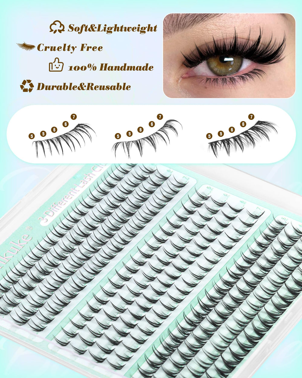 Boahankuke 0.07mm fiber bottom lashes 04 lightweight, natural feel.