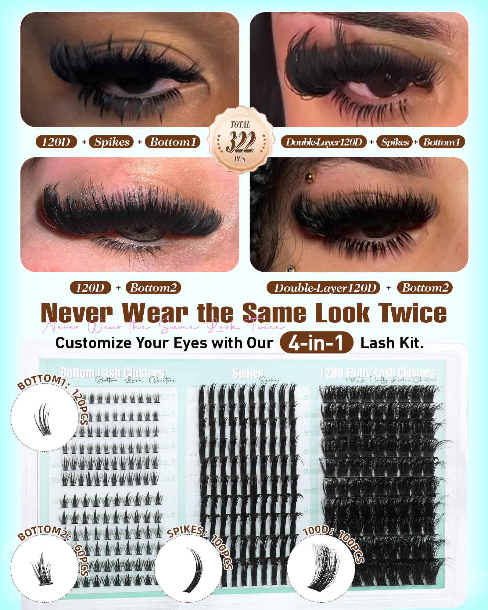 Boahankuke bottom lashes 5-7mm for subtle lower-line definition