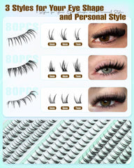 Boahankuke wispy bottom lash clusters 01 for natural eye enhancement.