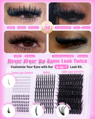 Boahankuke DIY spikes lash extension four styles for flexible at home glam