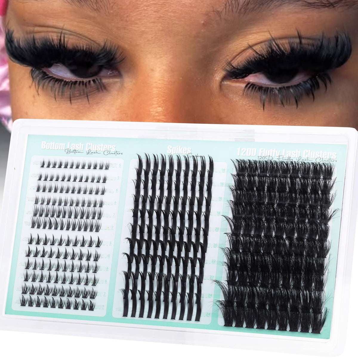 Boahankuke lash clusters with spikes 16-24mm for eye-opening drama