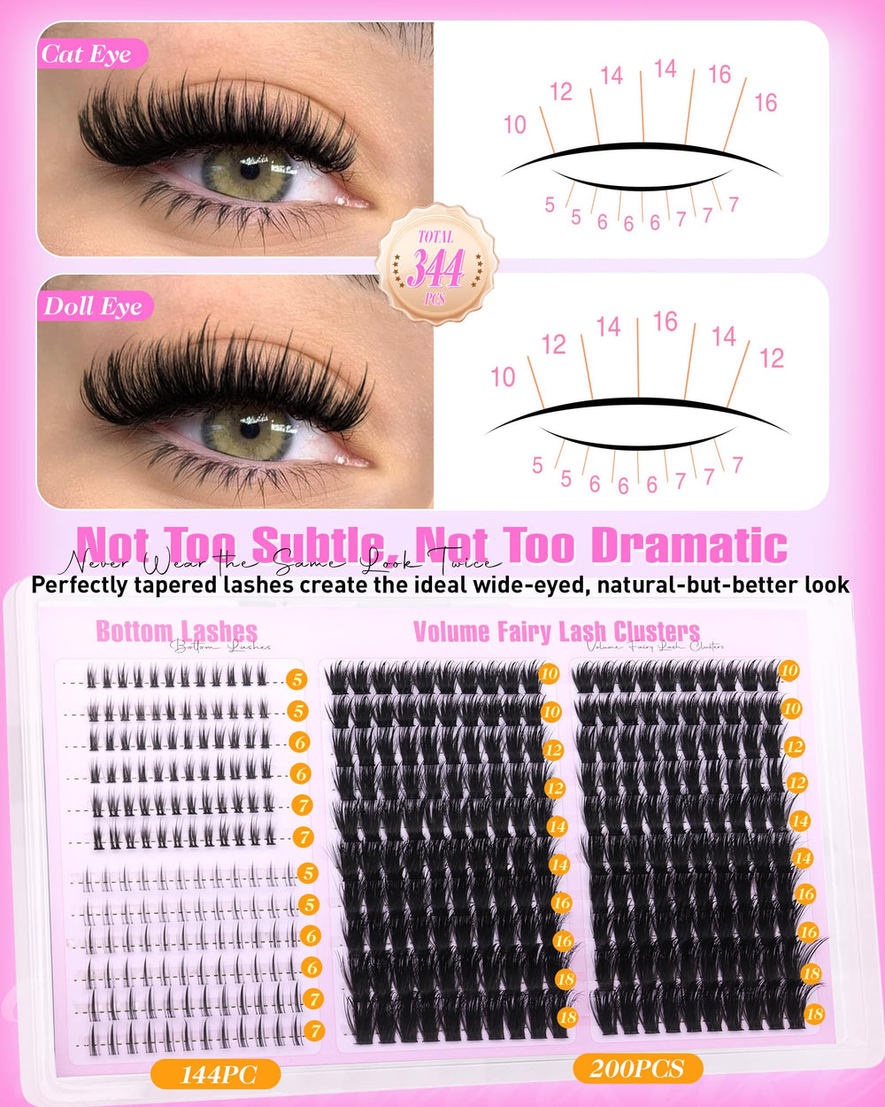 Boahankuke wispy 100D cluster lashes deliver lightweight volume for day-to-night versatility.