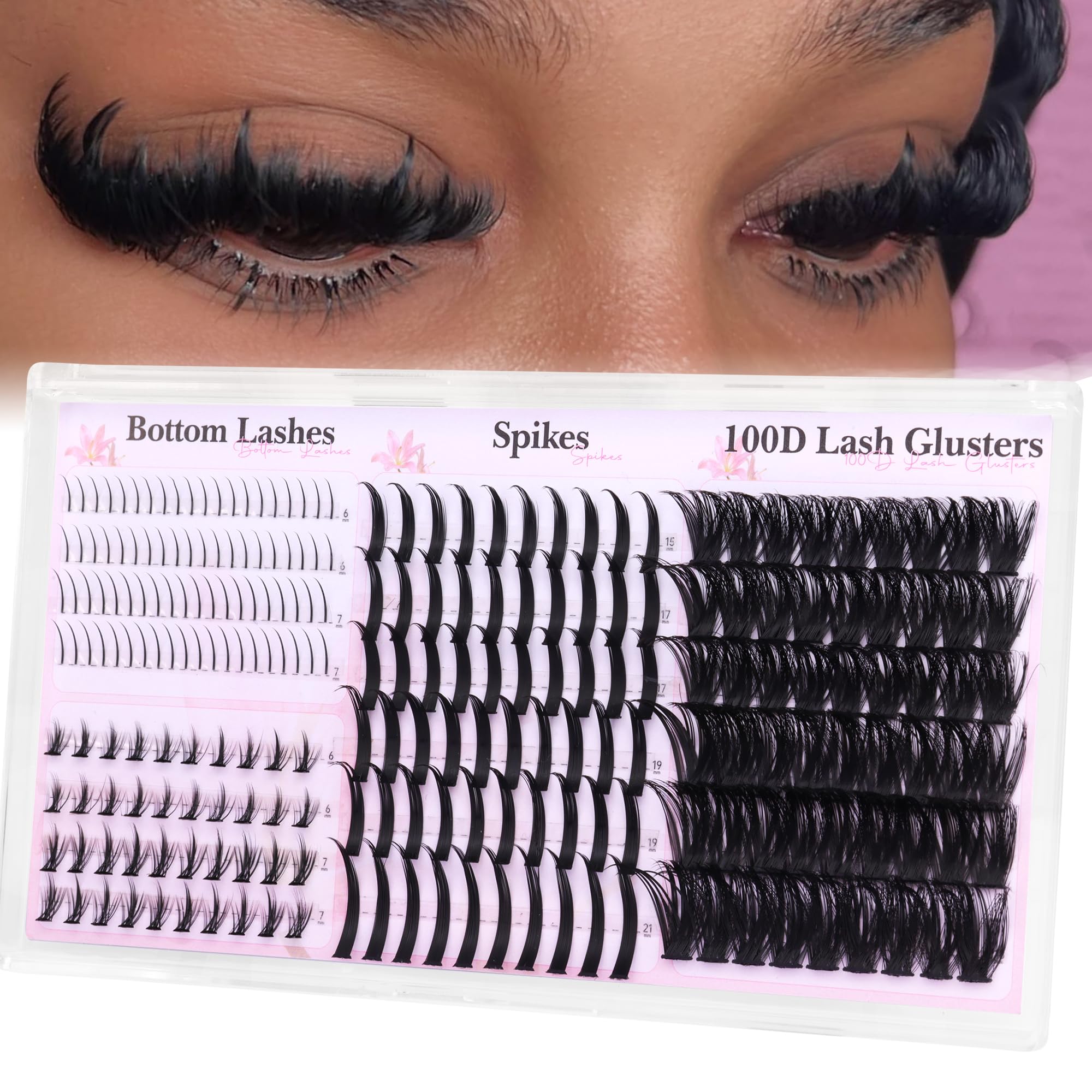 Boahankuke wispy lash clusters with four styles for customizable volume