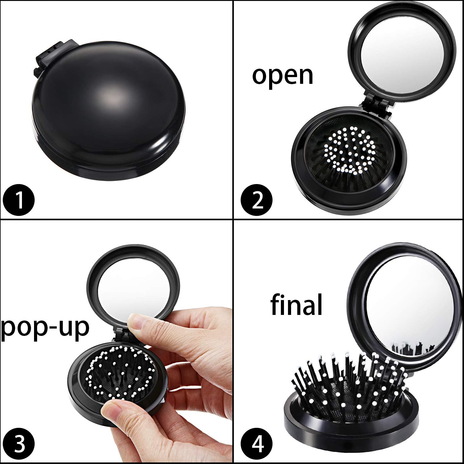 Boao ABS material foldable pocket brush designed for travel