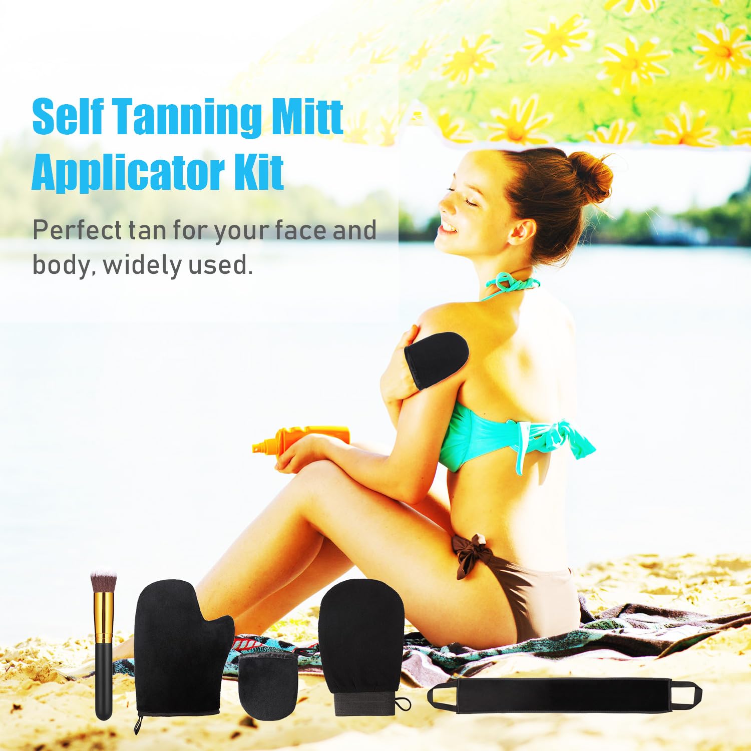 Boao aplicador crema bronceado para piel suave y uniforme.