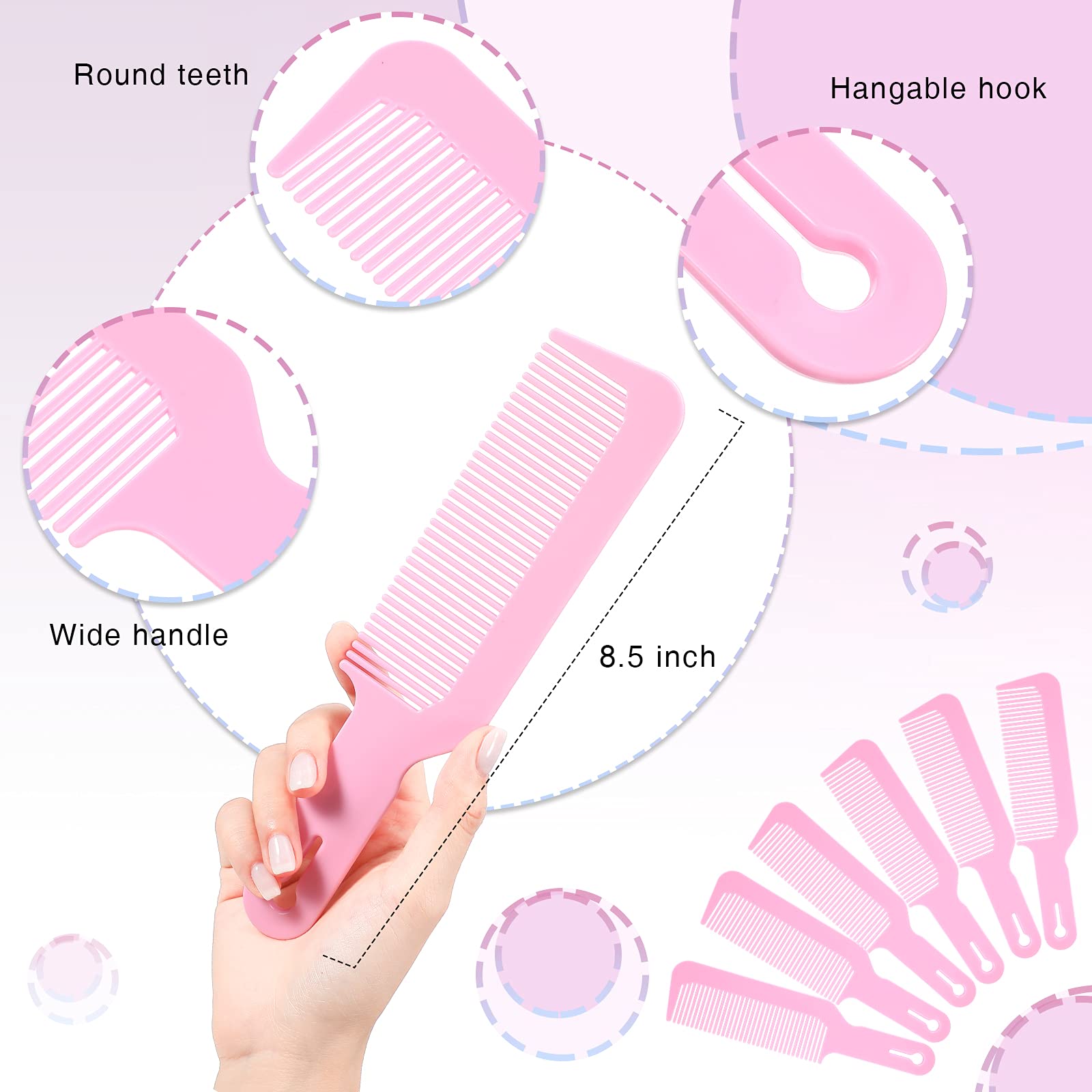 Boao durable pink hair cutting combs resist moisture and wear