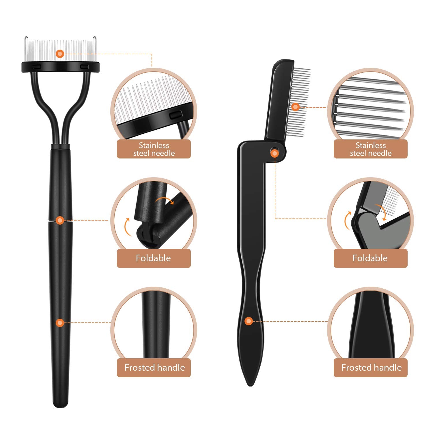 Boao eyelash separator tool showcases evenly separated lashes for natural-looking definition.