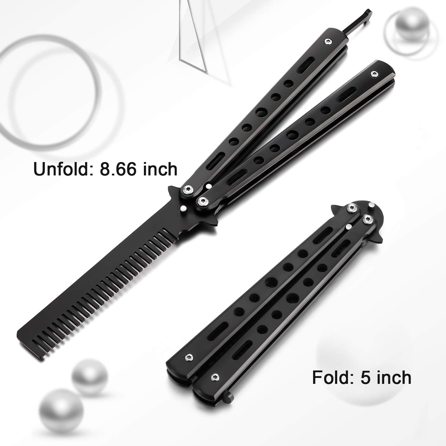 Boao folding practice comb outdoor silver for on-the-go styling.
