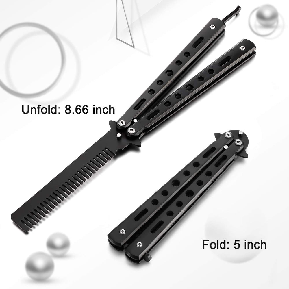 Boao folding practice comb outdoor silver for on-the-go styling.