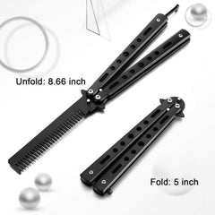 Boao folding practice comb outdoor silver for on-the-go styling.