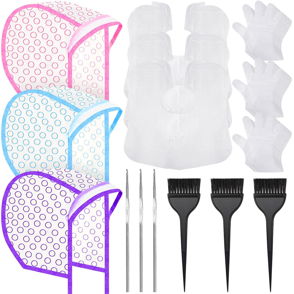 Boao highlight cap set close-up showing easy-hole design for hair threading