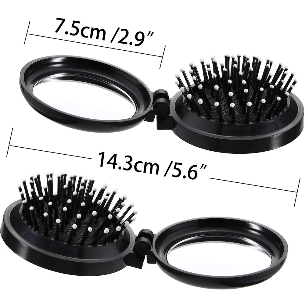 Boao mini round folding brush with soft bristles for detangling