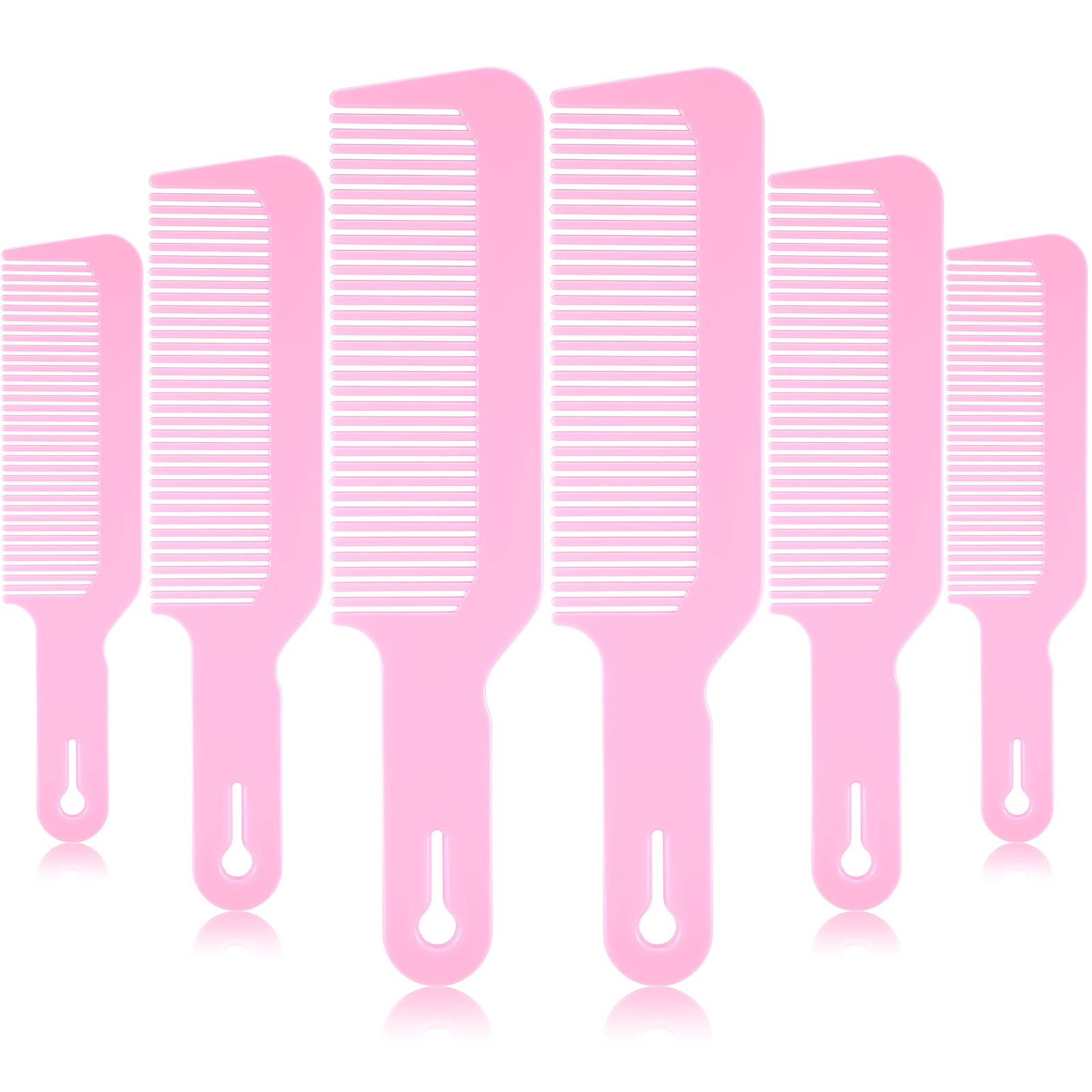 Boao pink barber combs with flat top for precise clipper cuts