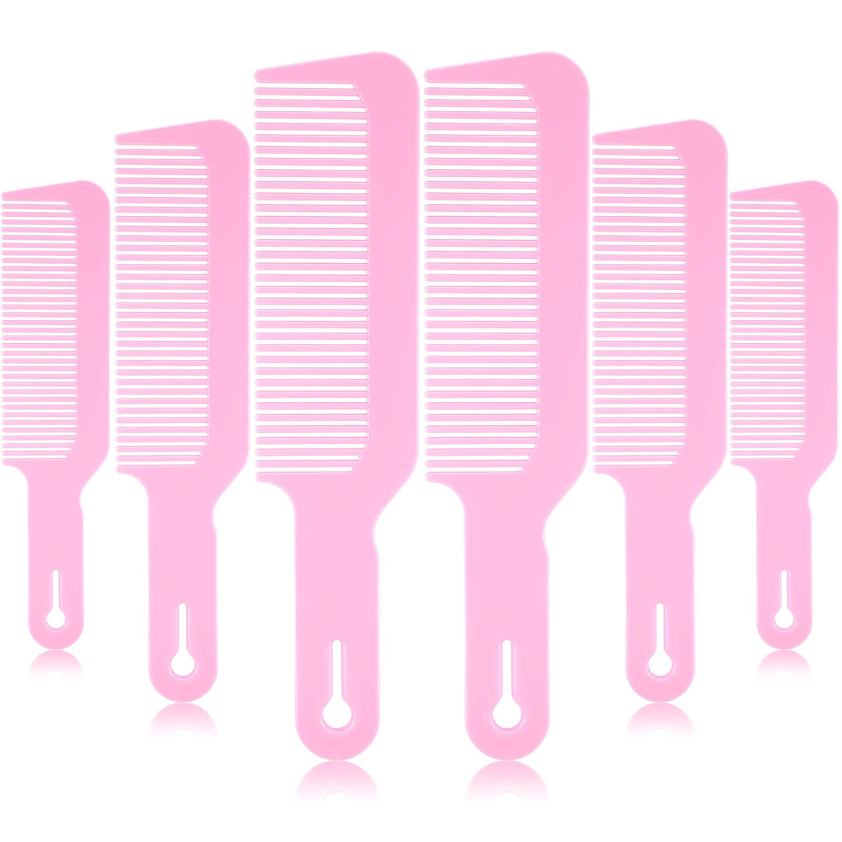 Boao pink barber combs with flat top for precise clipper cuts