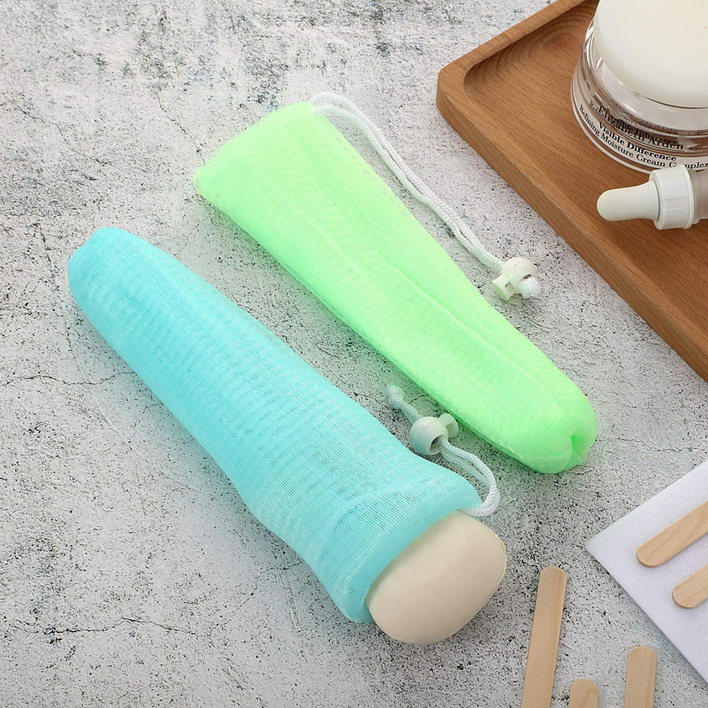 Boao soap bag with drawstring protecting soap and aiding drying.