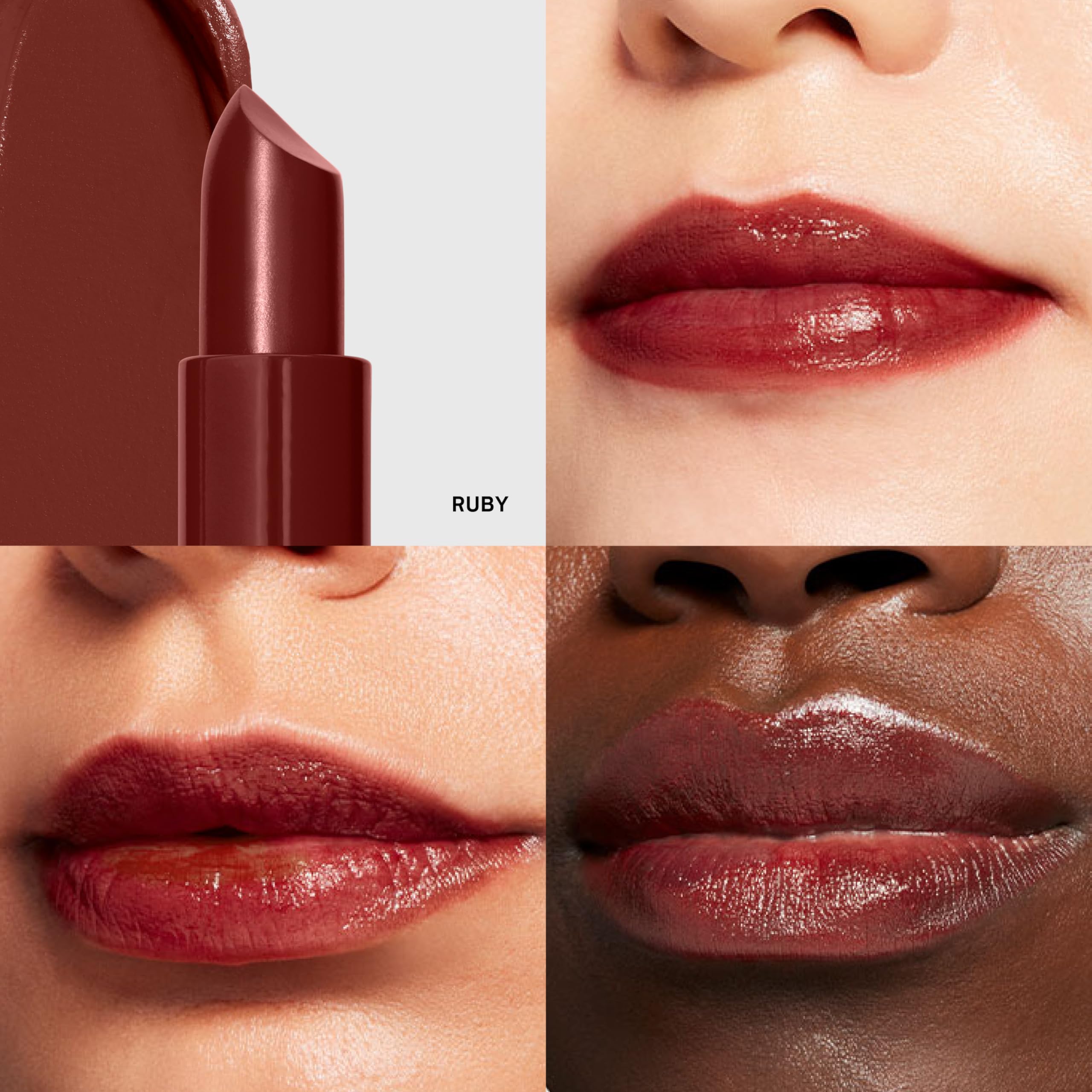 Close-up of lips wearing Crushed Lip Color highlights blotted-down effect.