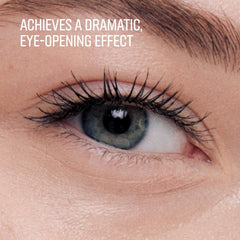 Bobbi Brown Eye Opening Mascara brush pushing lashes upward for a wide-eyed look.