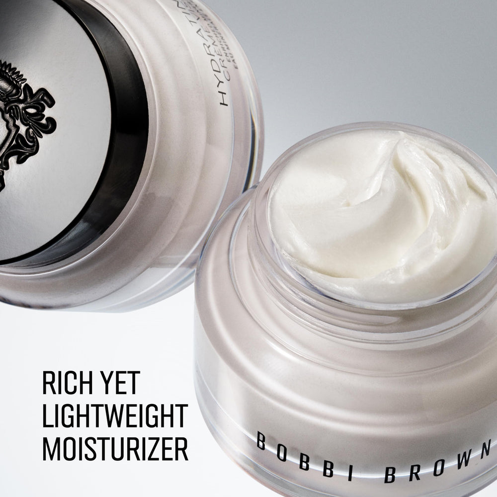 Bobbi Brown Hydrating Face Cream texture-swirl highlights rich, non-greasy feel.