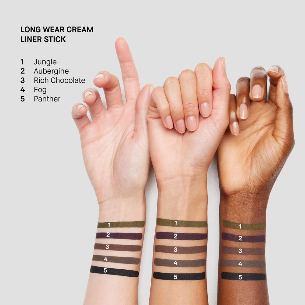 Bobbi Brown Long-Wear Cream Liner Stick in pigment-rich Panther adds depth and intensity.