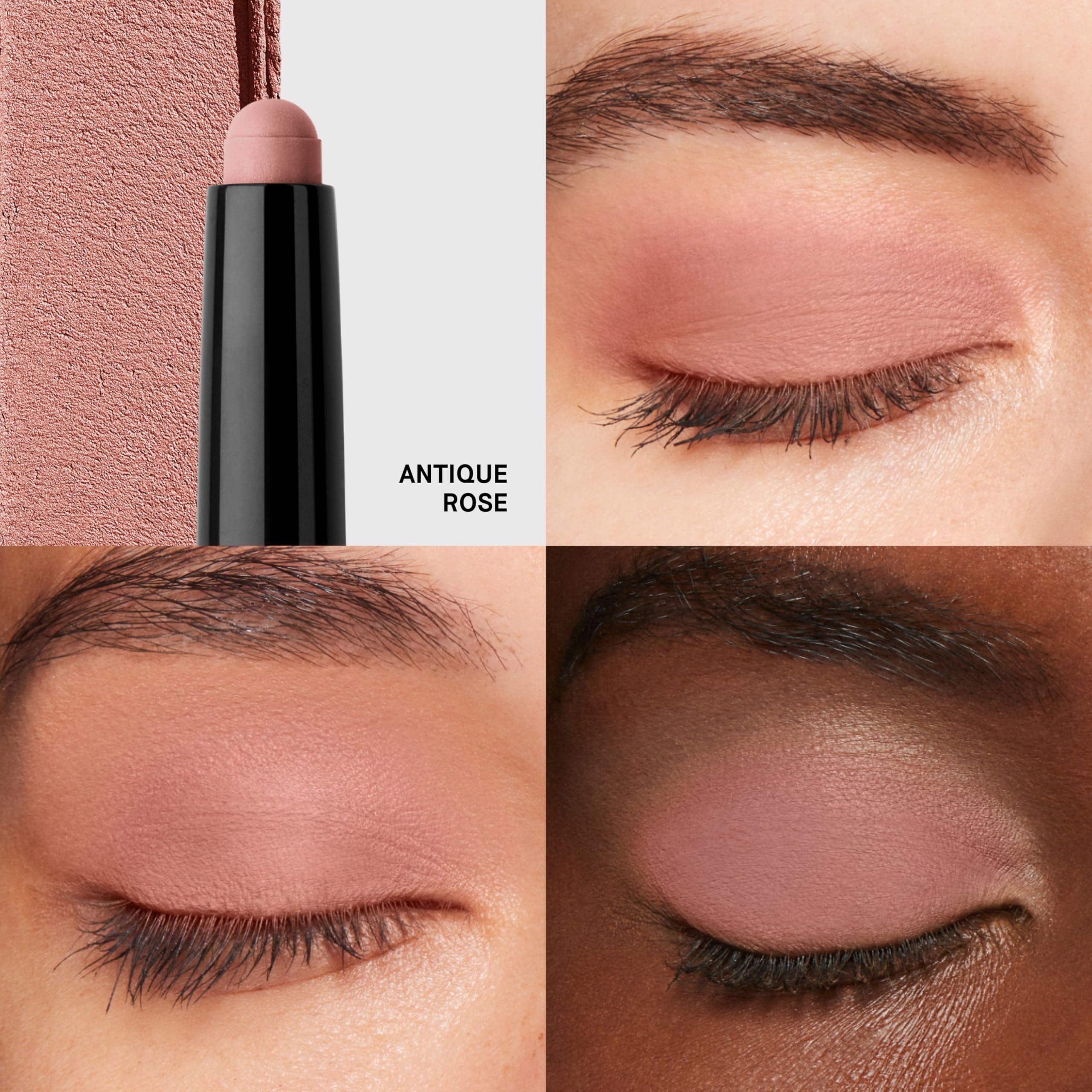 Close-up of Bobbi Brown Long-Wear Cream Shadow Stick Antique Rose application and blendability.