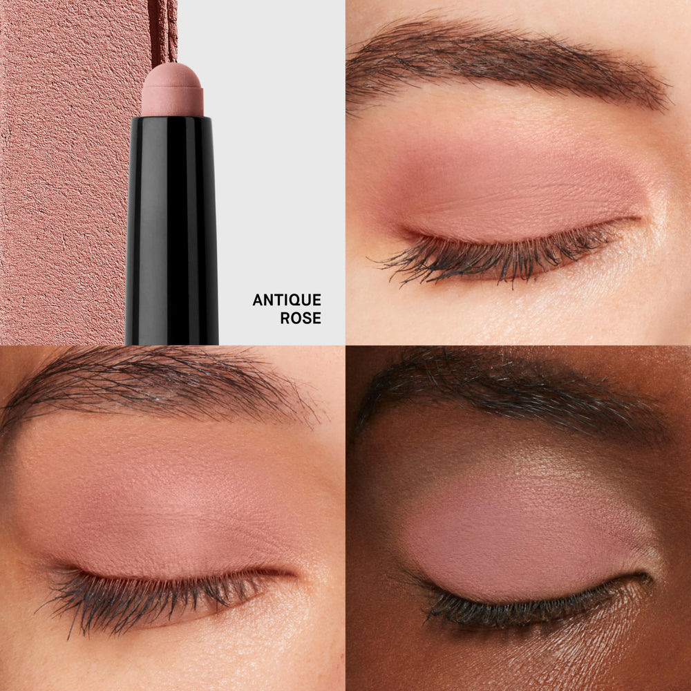 Close-up of Bobbi Brown Long-Wear Cream Shadow Stick Antique Rose application and blendability.