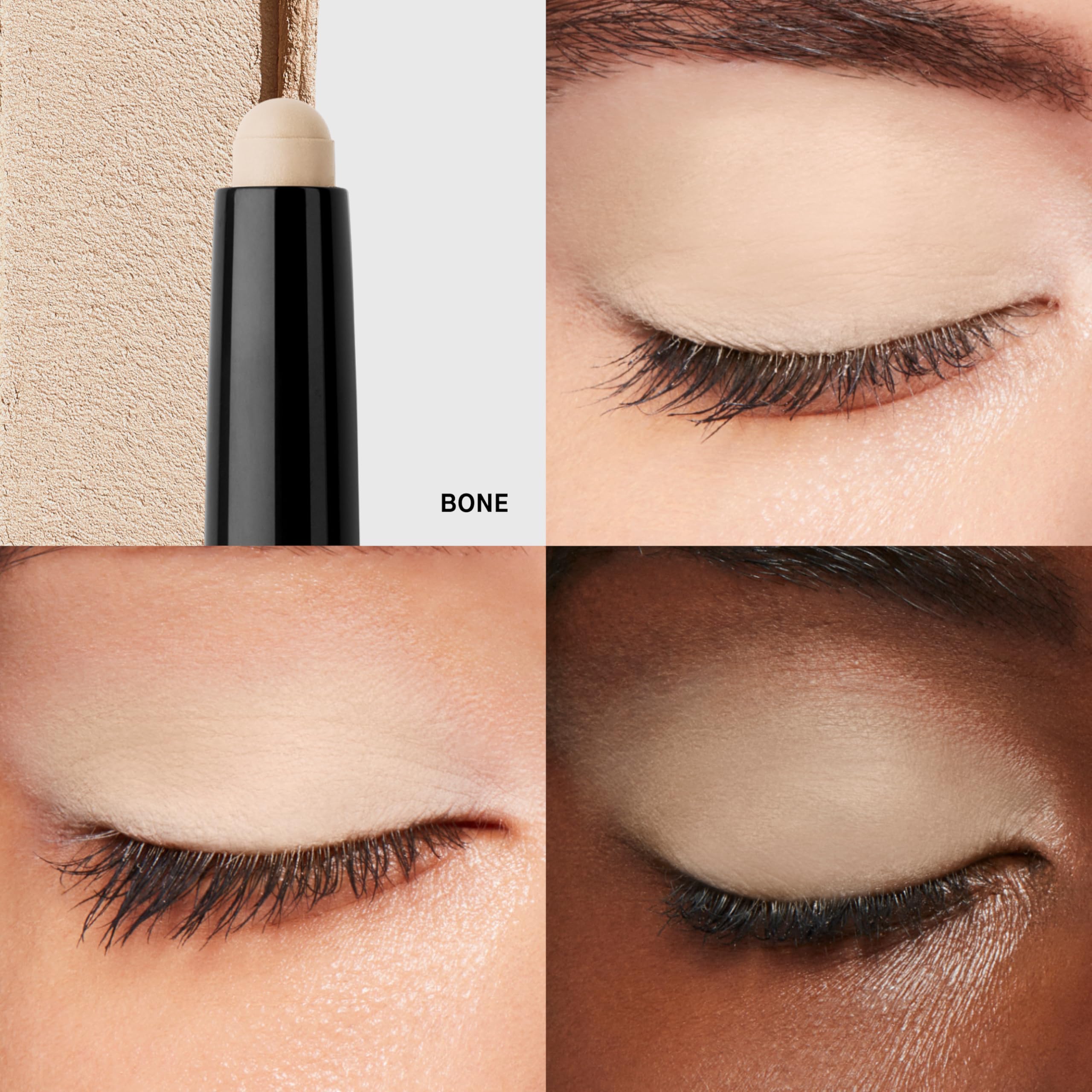 Bobbi Brown shadow stick being applied on lid for smooth color