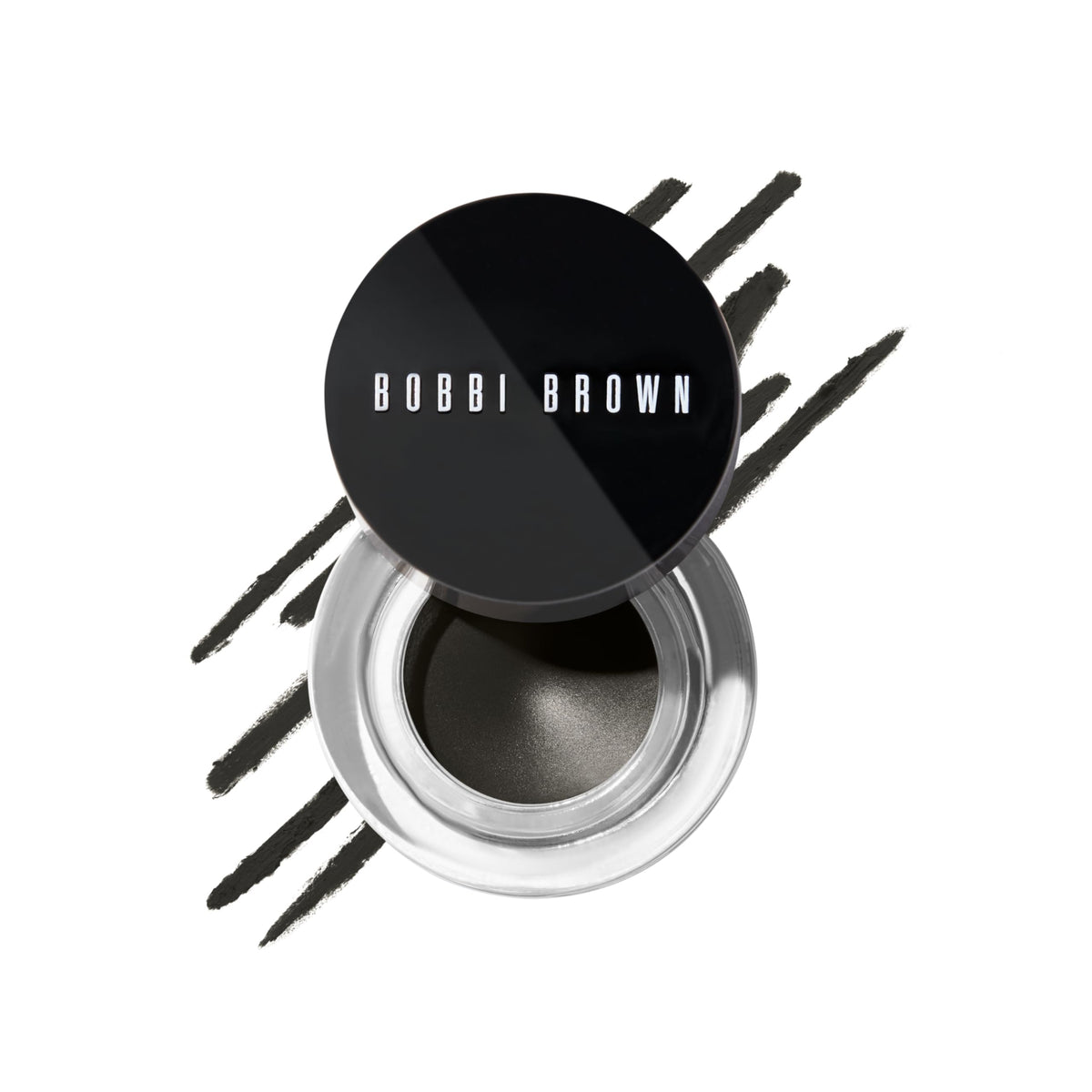 Bobbi Brown Long-Wear Gel Eyeliner Caviar Ink closeup application for precise lining