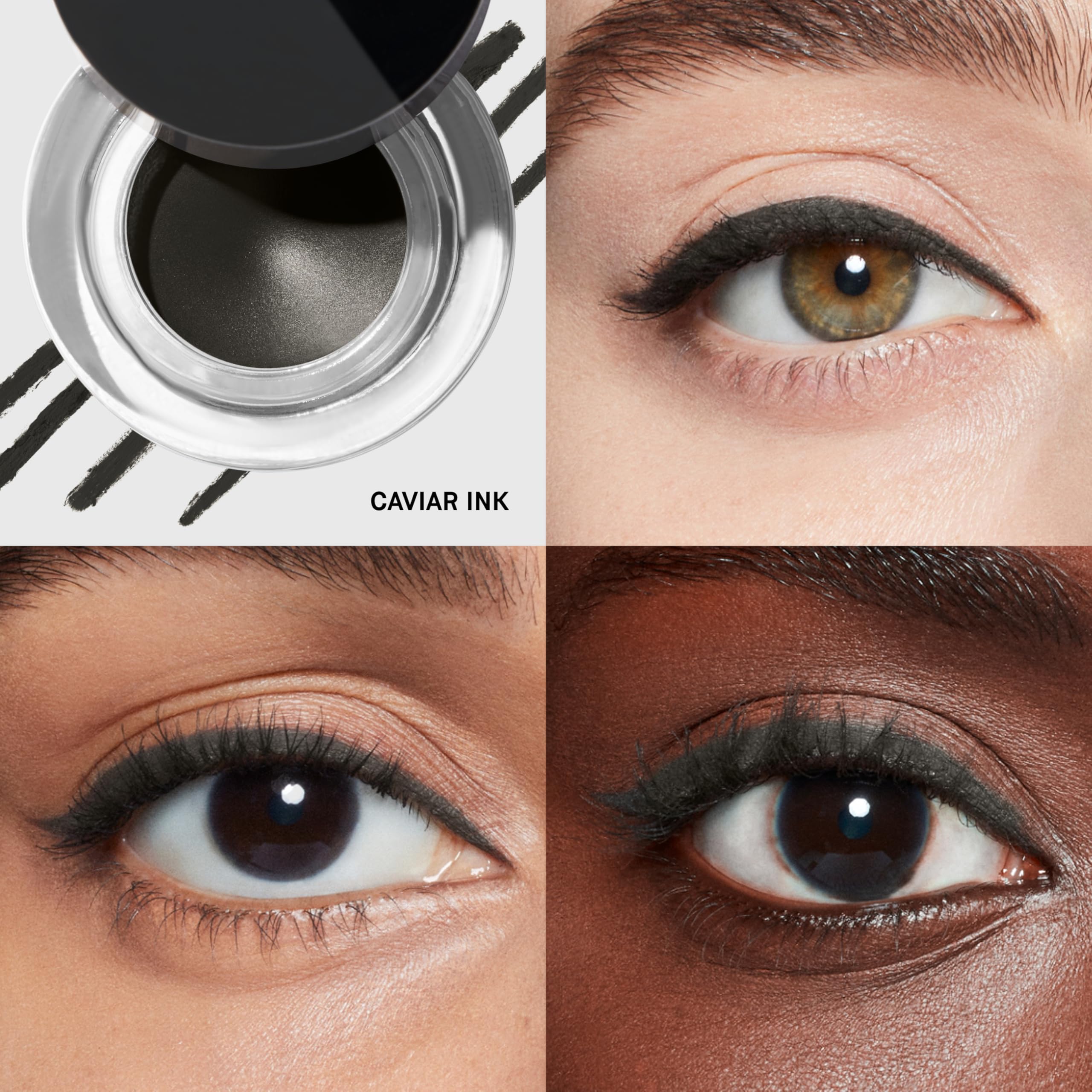 Bobbi Brown Long-Wear Gel Eyeliner Caviar Ink smudge-proof finish on lash line