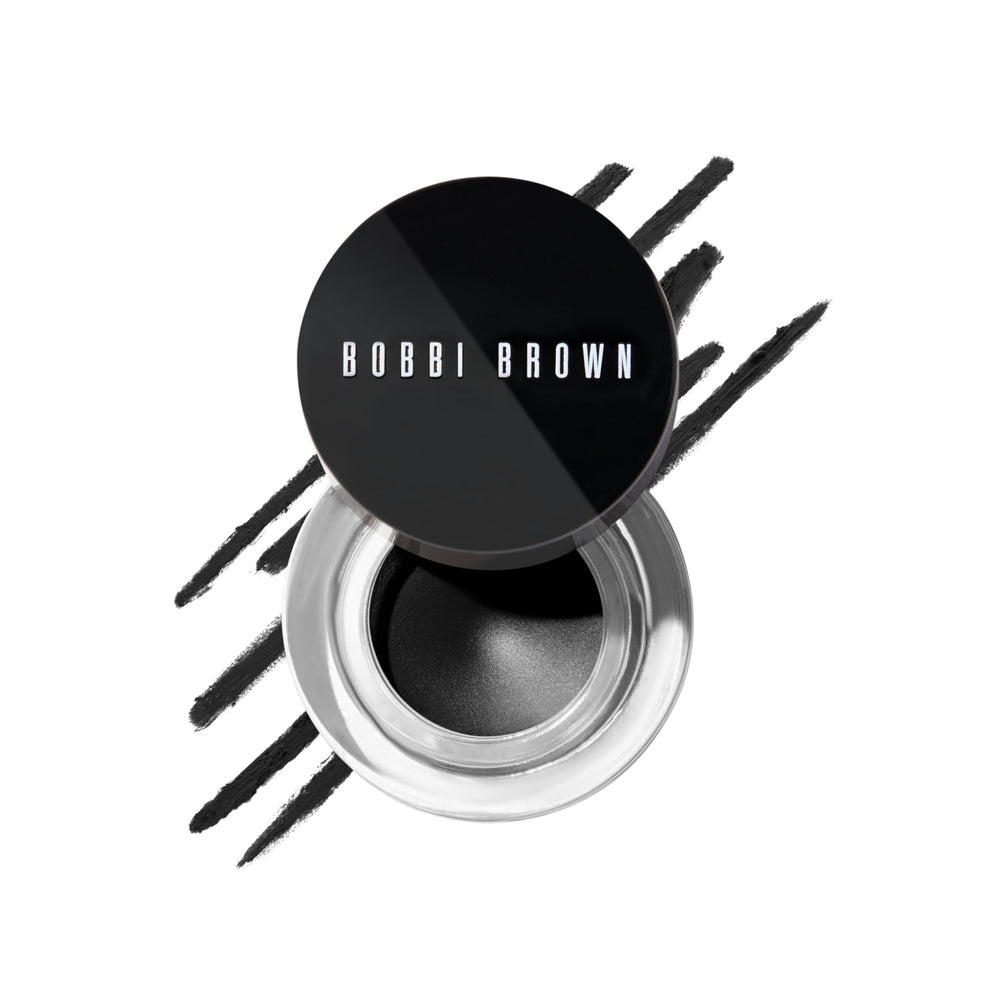 Bobbi Brown Long-Wear Gel Eyeliner closeup application showing precise line.