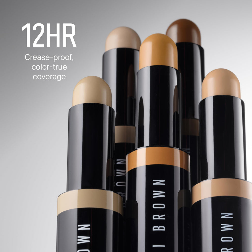 Packaging shot of Bobbi Brown concealer stick highlighting 12-hour wear