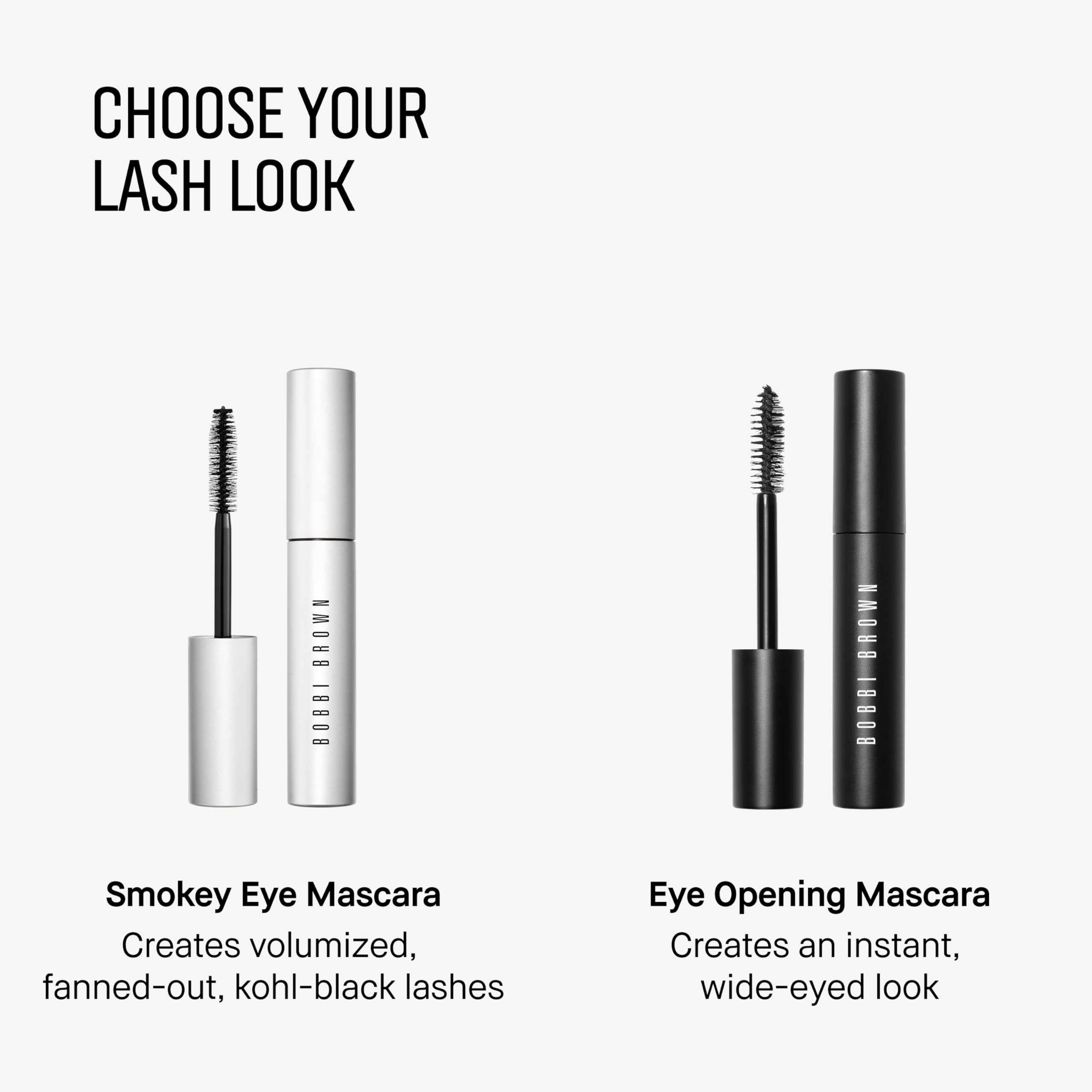 Bobbi Brown Smokey Eye Mascara swatch shows rich black color for impact.