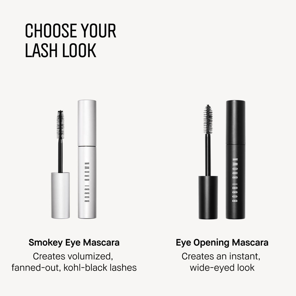 Bobbi Brown Smokey Eye Mascara swatch shows rich black color for impact.