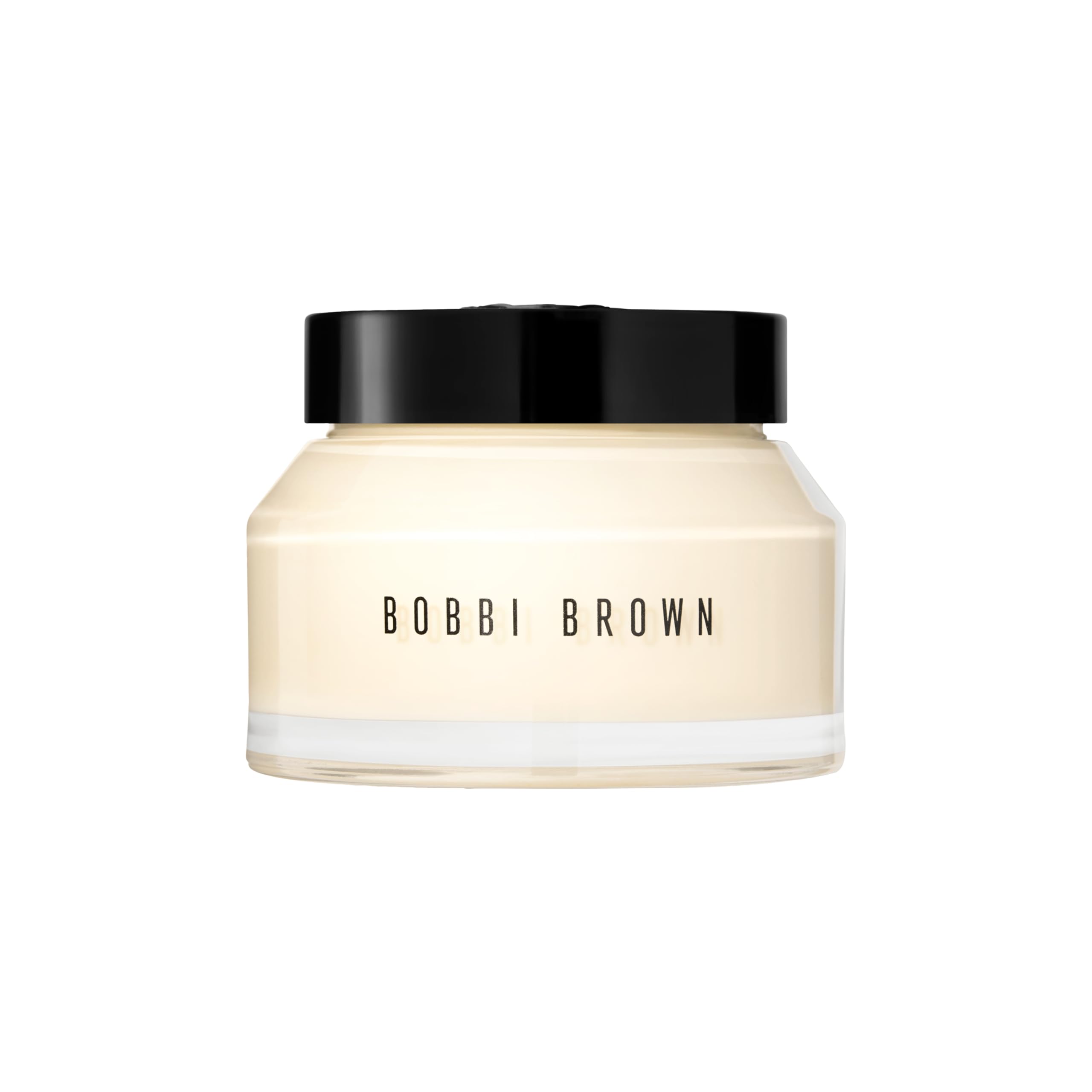 Bobbi Brown Vitamin Enriched Face Base jar closeup shows nourishing hydration for a smooth makeup base
