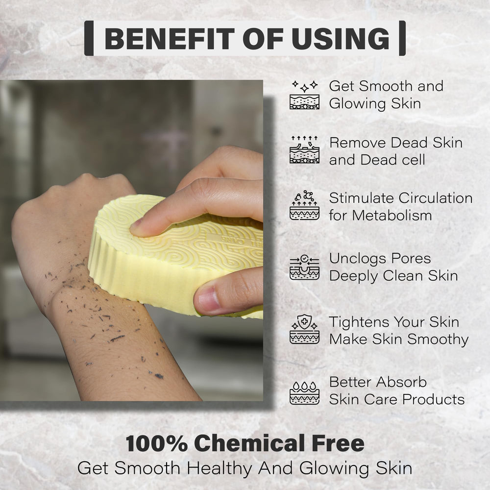 Absorbent design allowing a smooth glide across the skin during bath time