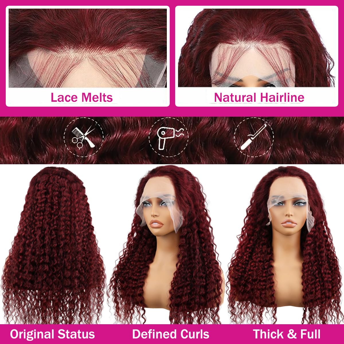 Bobili 99j burgundy wig pre-colored for vibrant, ready-to-wear style.