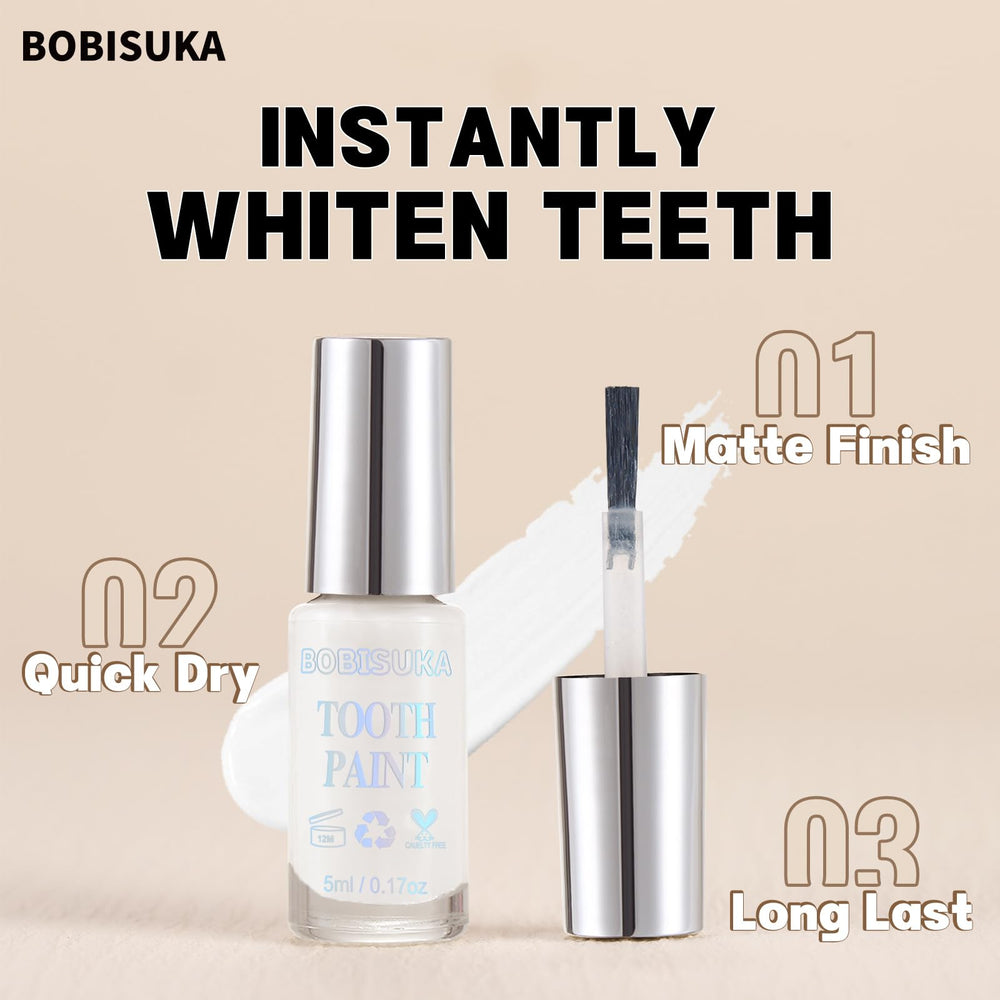 BOBISUKA White Tooth Paint easy removal with water and toothbrush.