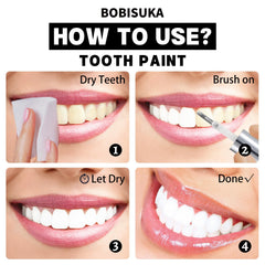BOBISUKA White Tooth Paint applied on teeth creates a striking vampiric look.