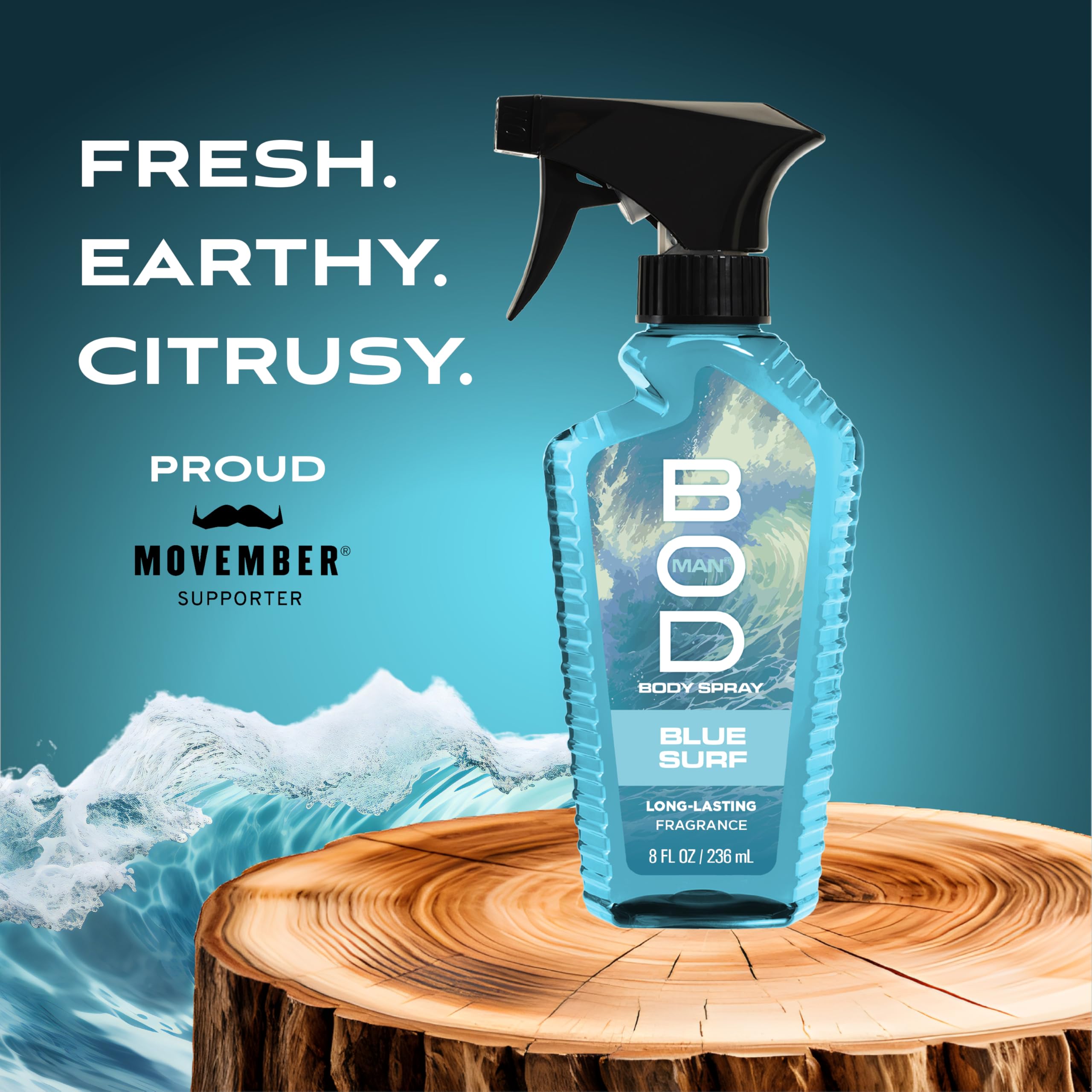 BOD man Blue Surf top notes grapefruit and bergamot for an invigorating opening