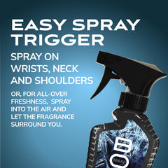 BOD Man Dark Ice easy spray trigger close-up for quick, even application.