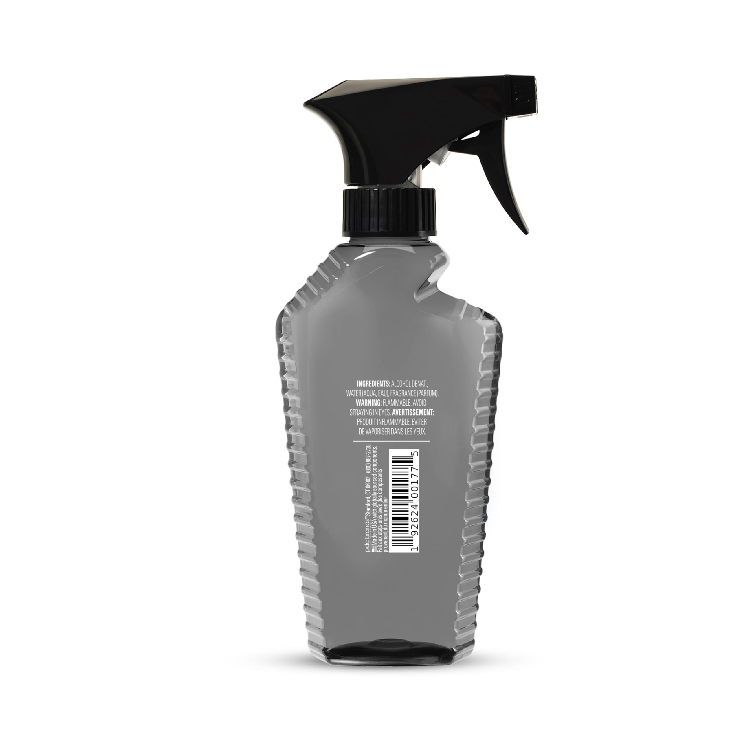 BOD Man Liquid Titanium bottle with urban backdrop evokes modern masculinity.