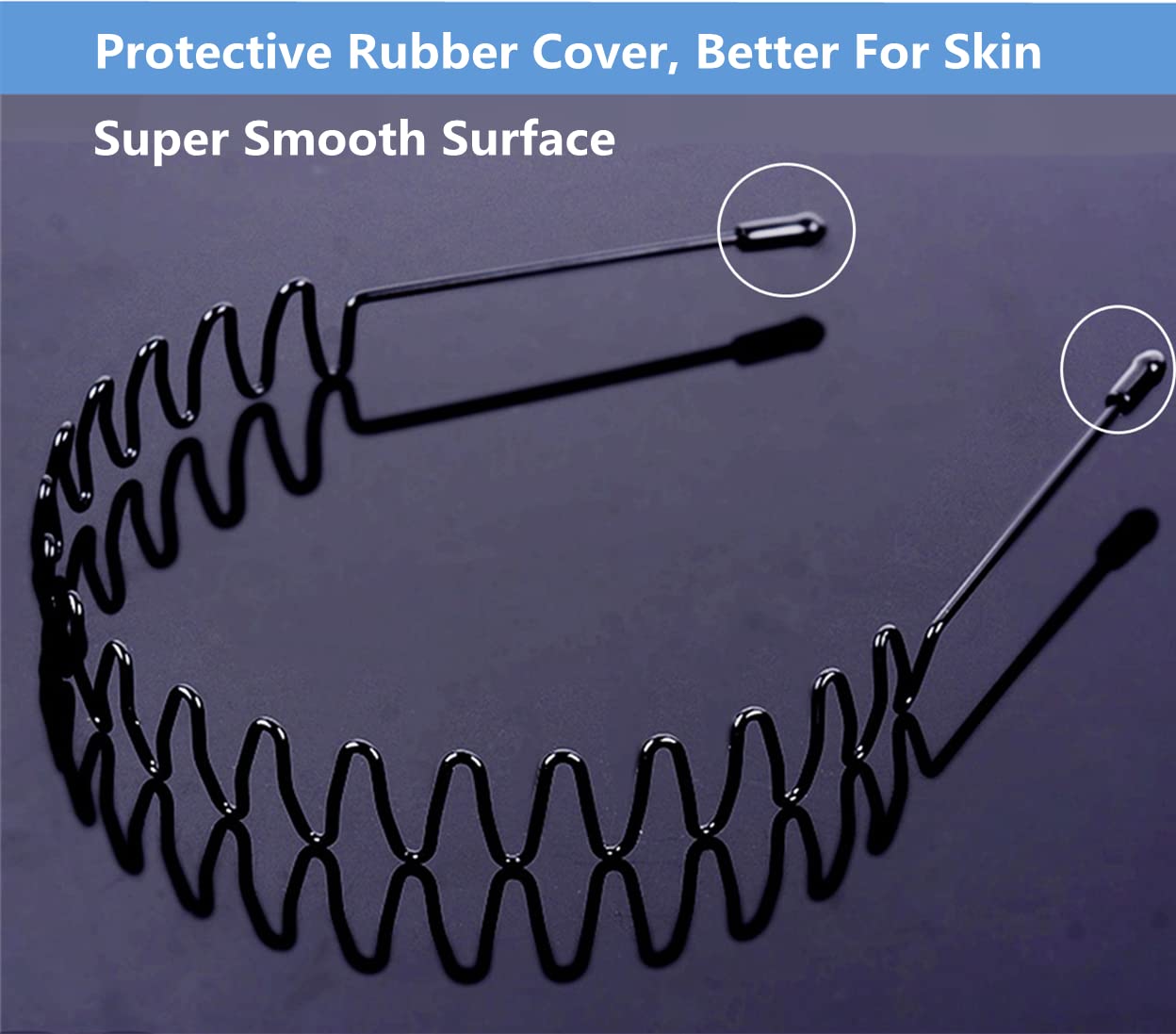 bodbop banda de cabello metálica negra con ajuste elástico, se adapta a diferentes tallas.