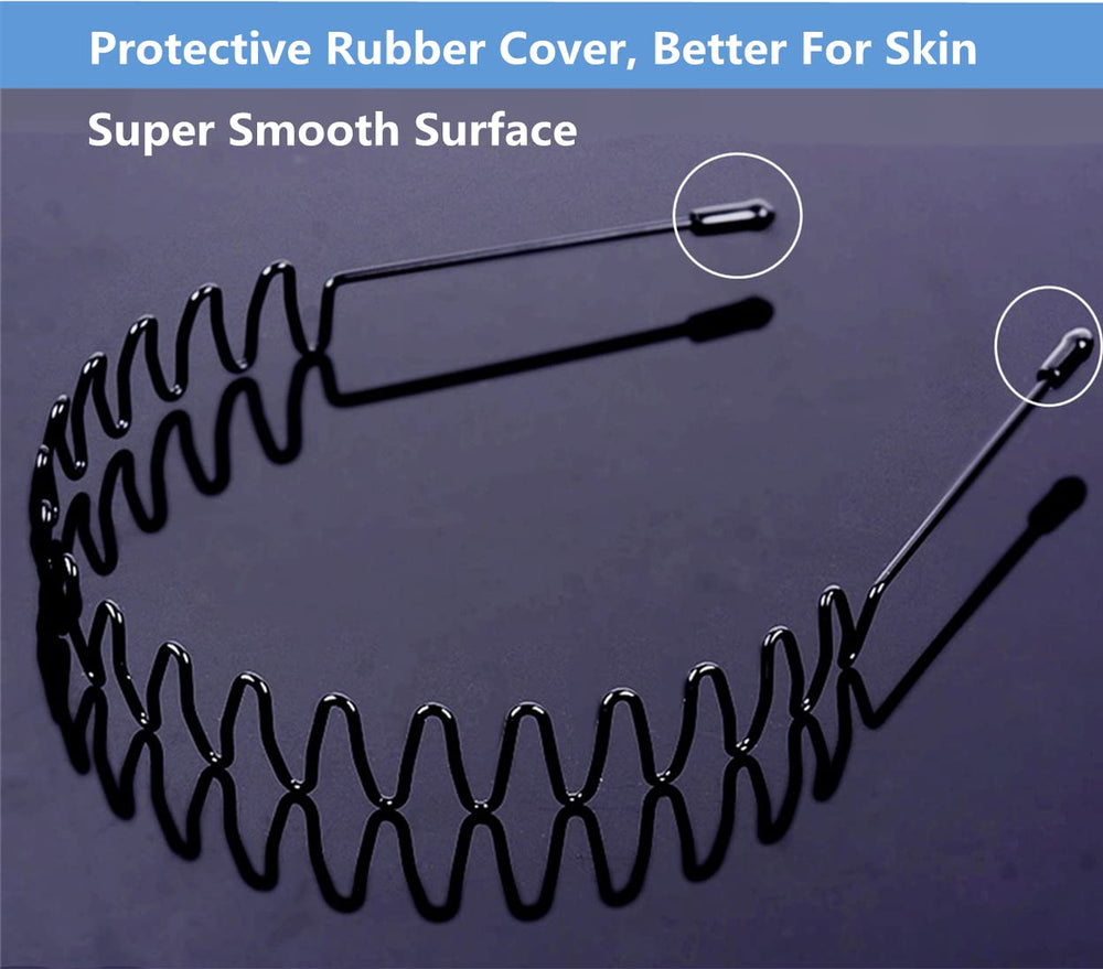 bodbop banda de cabello metálica negra con ajuste elástico, se adapta a diferentes tallas.