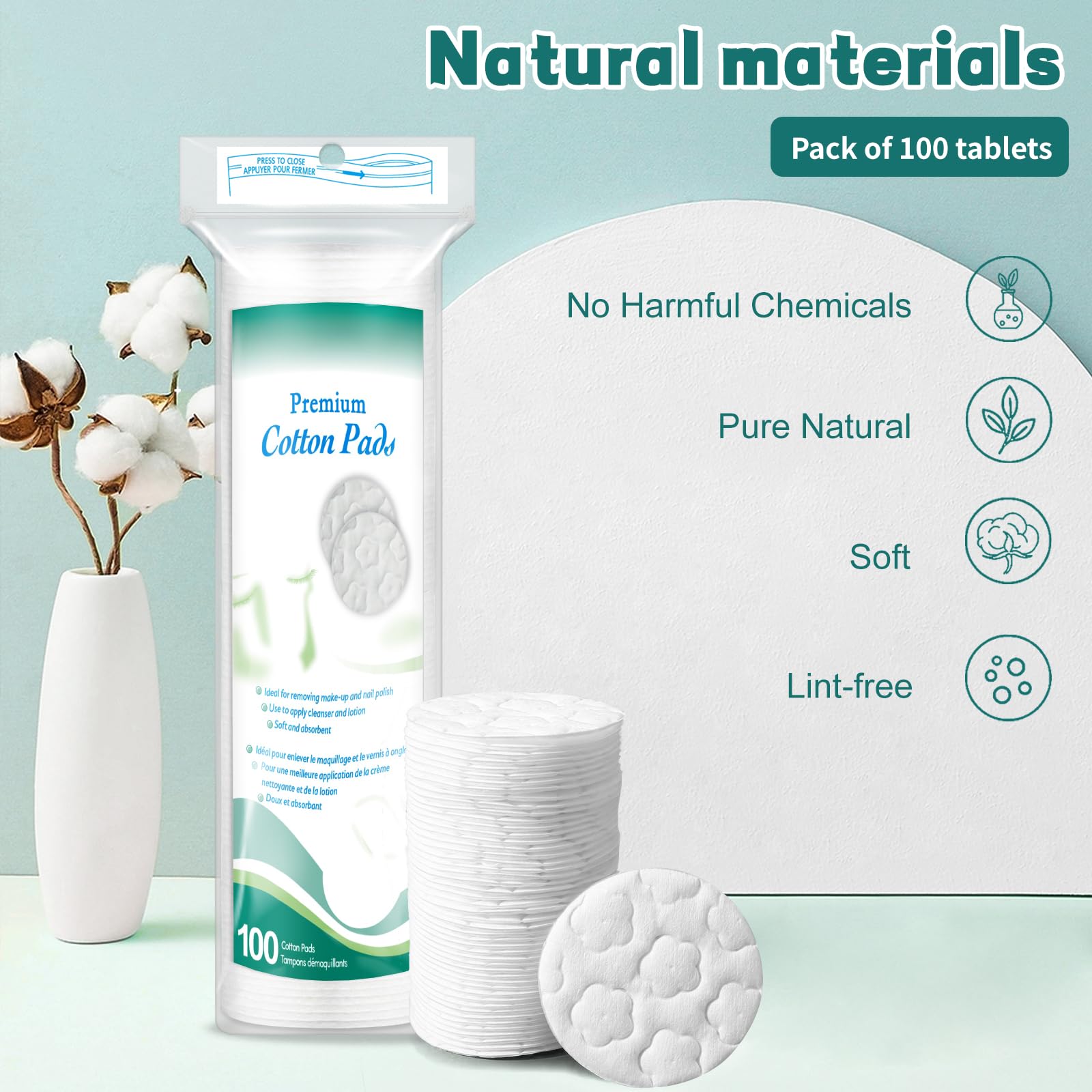 BODFPPC cotton rounds removing makeup without leaving fibers