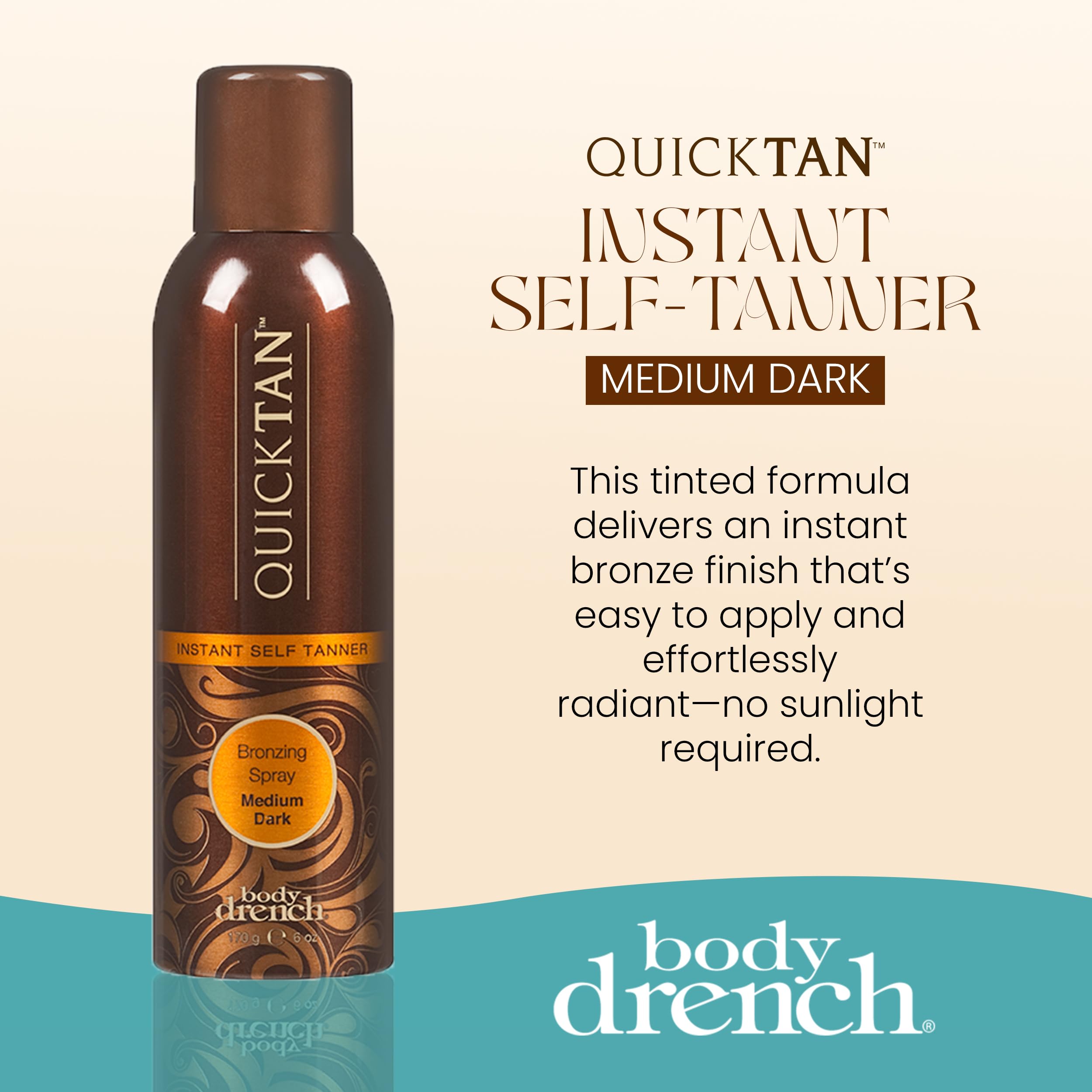Body Drench QuickTan tinted formula shows where you've sprayed for precise coverage.