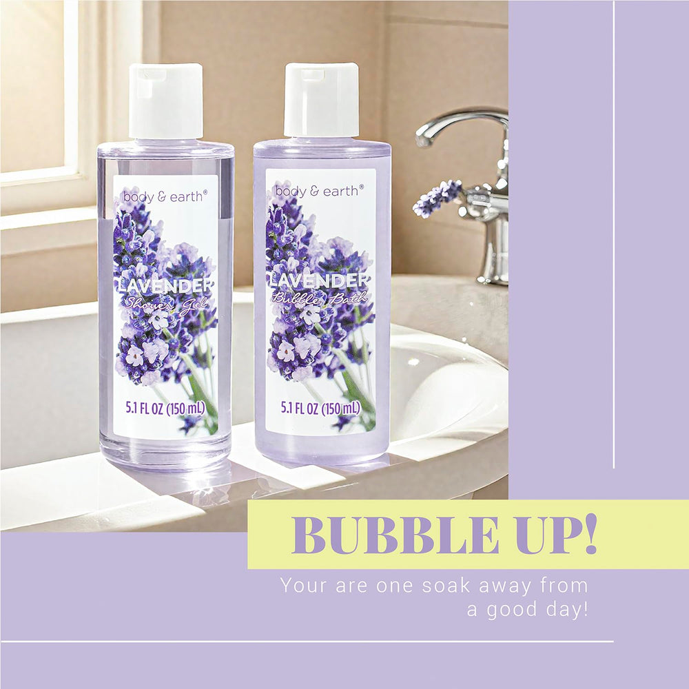BODY & EARTH lavender body lotion for deep hydration and softness.