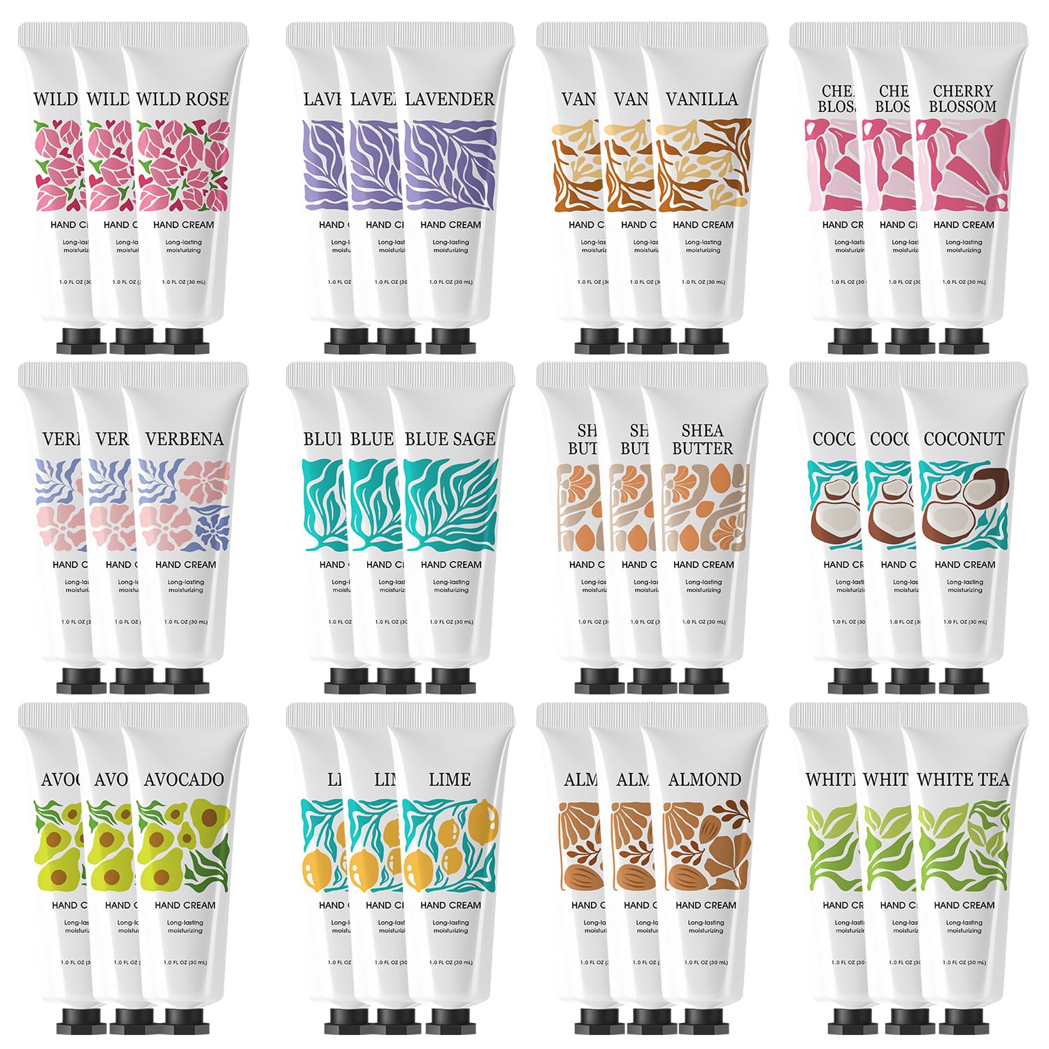 BODY & EARTH LOVE crema de manos 36-pack fragancias naturales para hidratar diariamente.