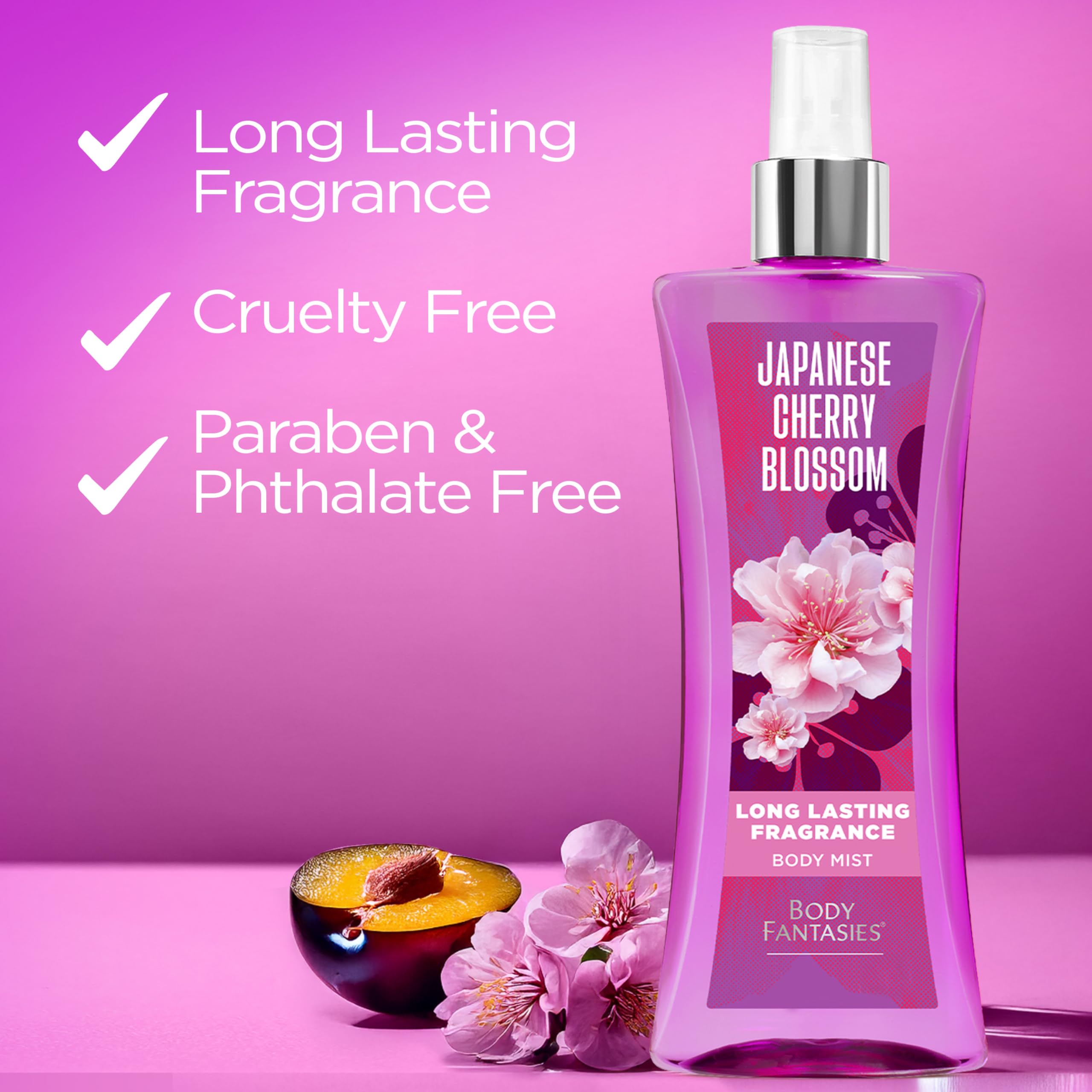 Body Fantasies rose and amber essence adds warmth and depth.